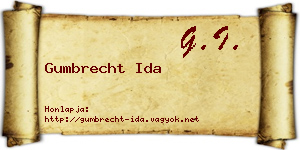Gumbrecht Ida névjegykártya